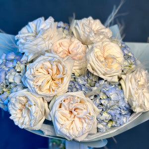 Duo Bouquet of Roses White Ohara&Hydrangea
