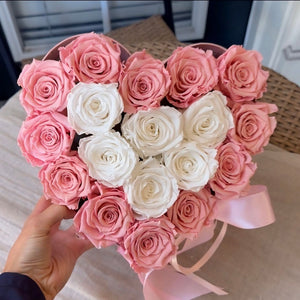Everlasting Heart-Shaped Roses Box