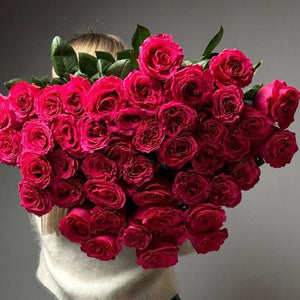 50 Hot Pink Roses
