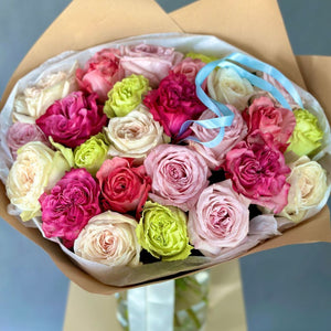 2 Dozen Garden Roses Vivid Mix