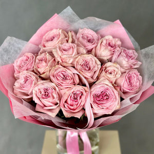 Dozen Garden Roses Pink Ohara