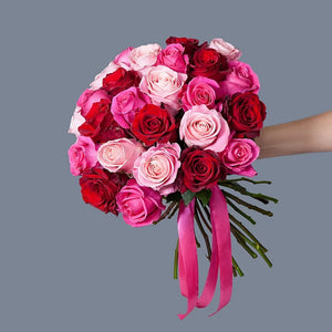 2 Dozen Roses Red-Pink Mix