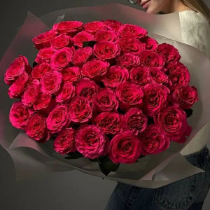 50 Hot Pink Roses