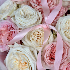 18 Garden Roses White&Pink Ohara