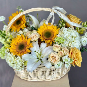 “Golden Luminance” Flower Basket