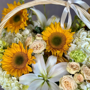 “Golden Luminance” Flower Basket