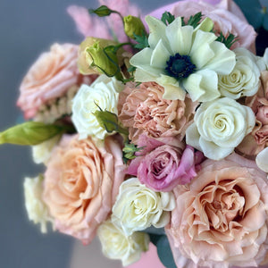 Hat Box "Peachy Anemones"