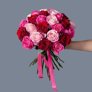 2 Dozen Roses Red-Pink Mix