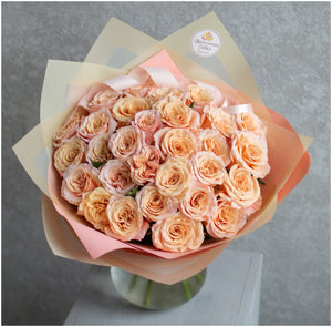 2 Dozen Peach Garden Roses
