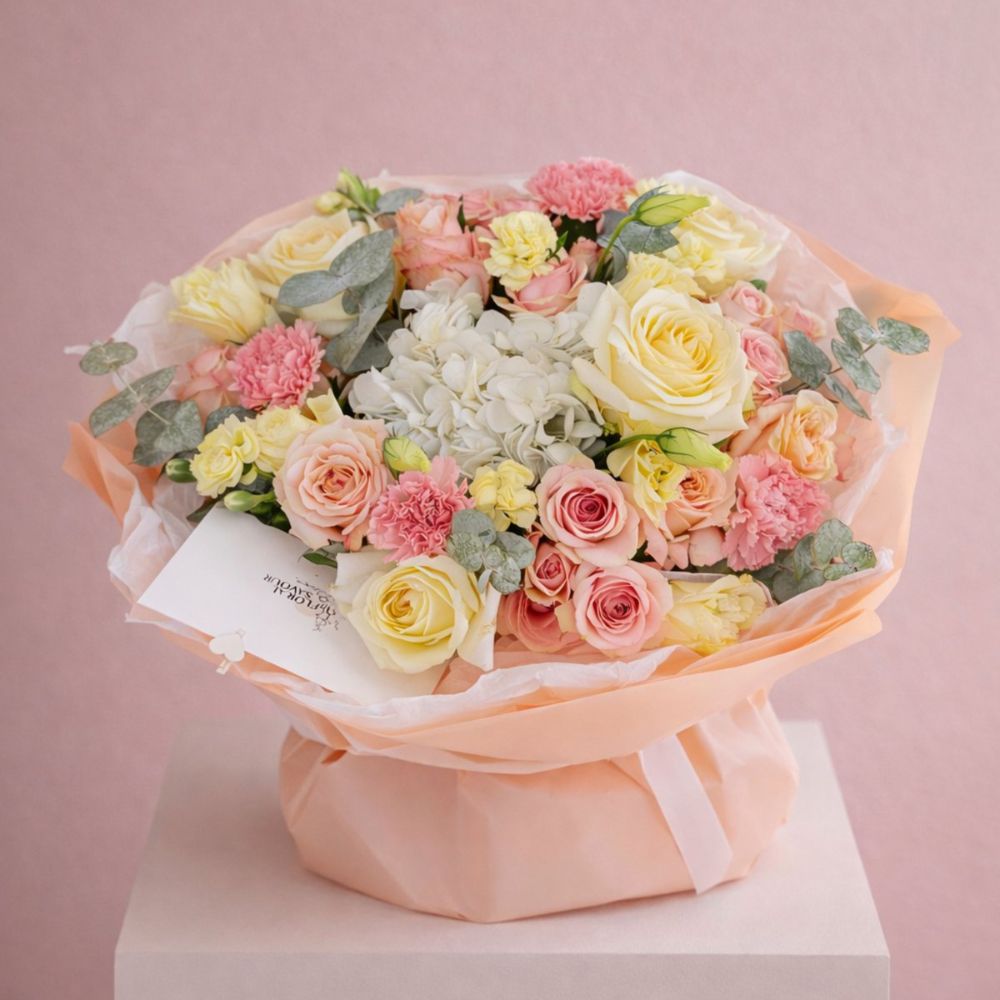 Luxury anniversary flower bouquet with premium roses and fresh seasonal blooms handcrafted by Floral Savour in Orlando
