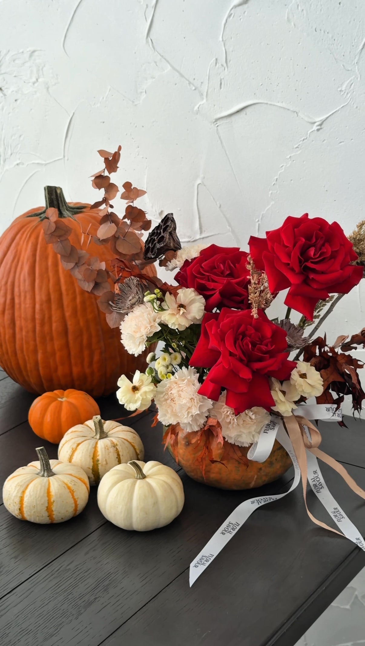 Elegant fall flower arrangement with seasonal blooms by Floral Savour in Orlando