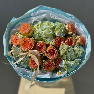 Duo Bouquet of Roses Kahala&Hydrangea