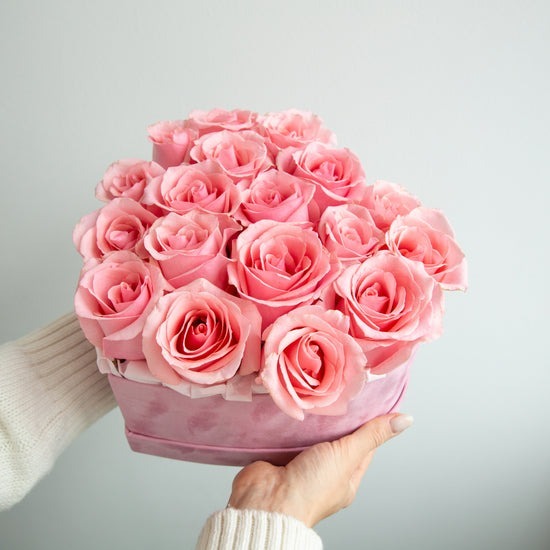 Pink Roses in a Heart Box