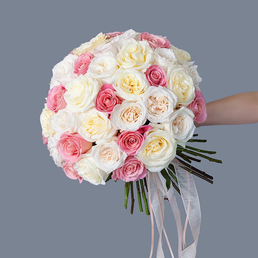 50 Roses White-Pink Mix