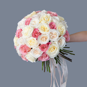 50 Roses White-Pink Mix