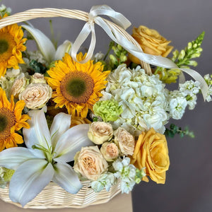 “Golden Luminance” Flower Basket