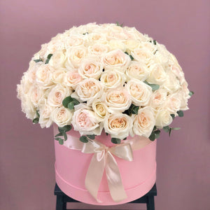 Large Box of White Ohara Roses