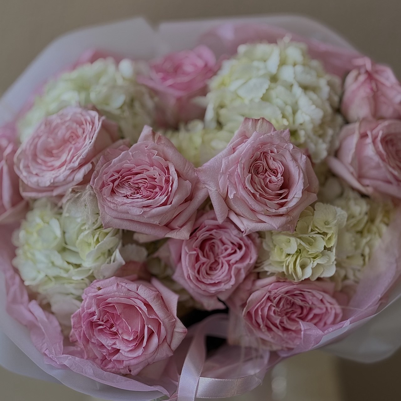 Duo Bouquet of Roses Pink Ohara&Hydrangea