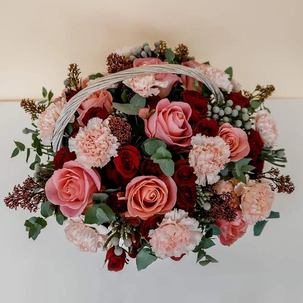 "Red Fall” Flower Basket