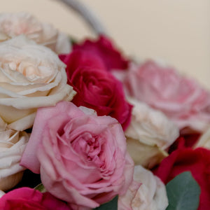 "Colorful Roses” Flower Basket