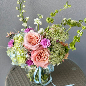 “Peachy Breeze” Flower Vase