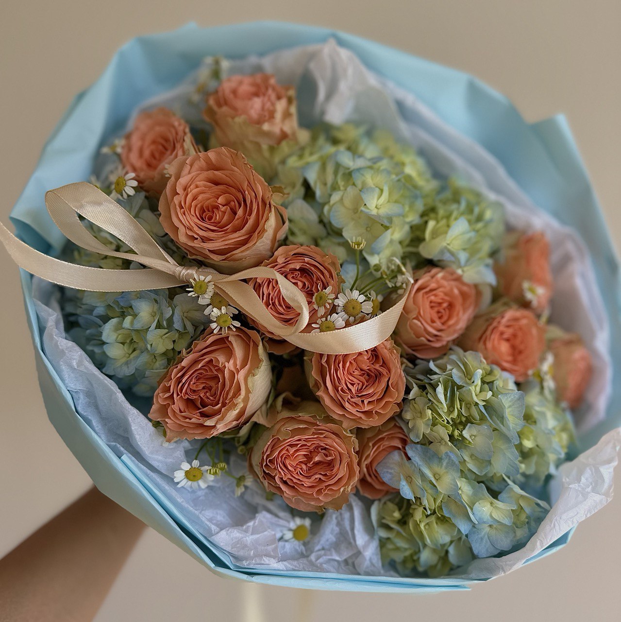 Duo Bouquet of Roses Kahala&Hydrangea