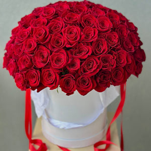 100 Red Roses In A Box
