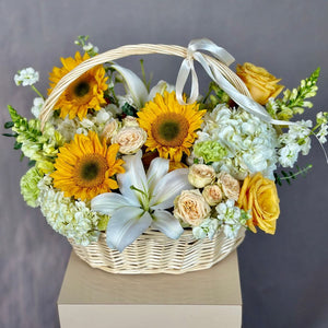 “Golden Luminance” Flower Basket
