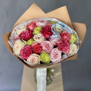 2 Dozen Garden Roses Vivid Mix