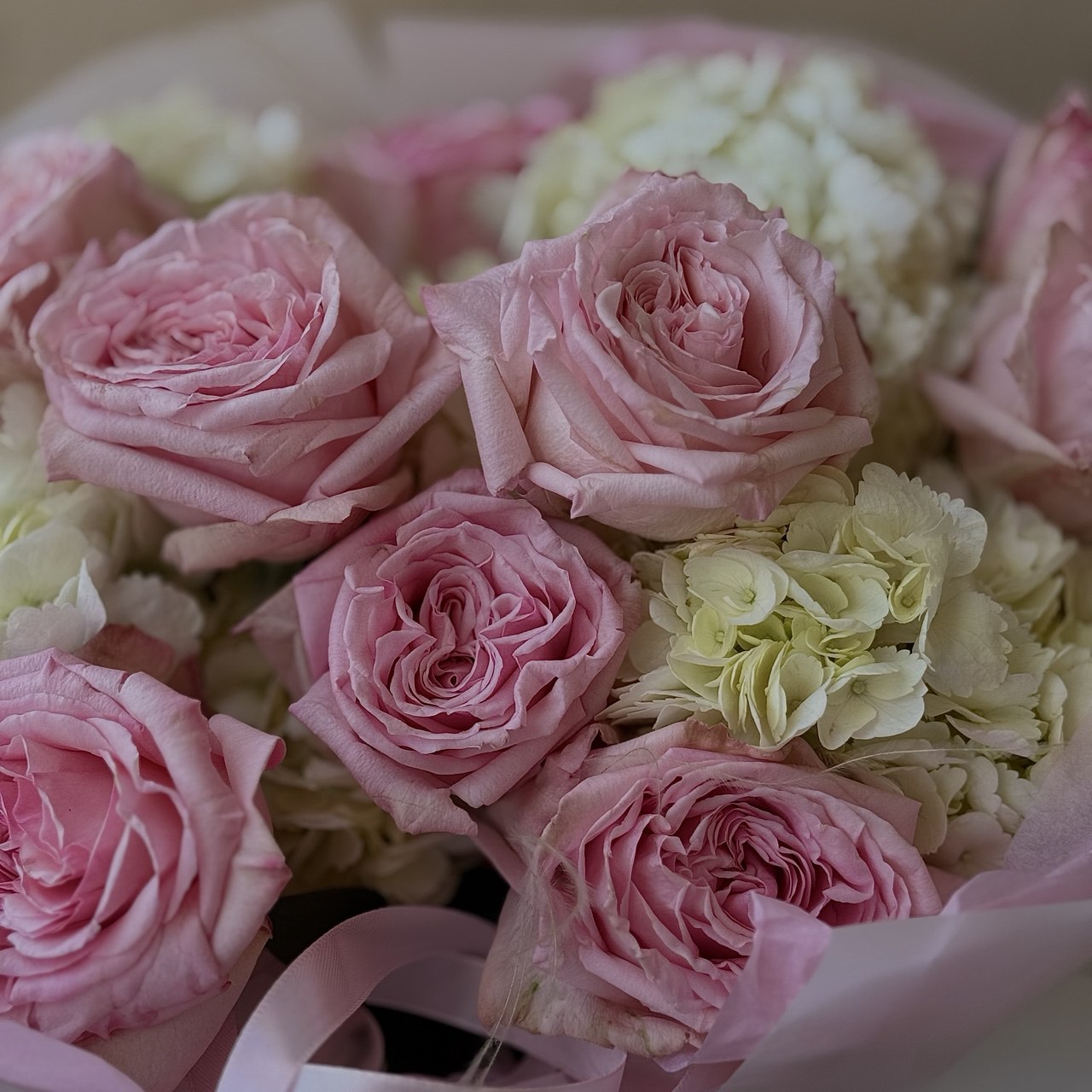 Duo Bouquet of Roses Pink Ohara&Hydrangea