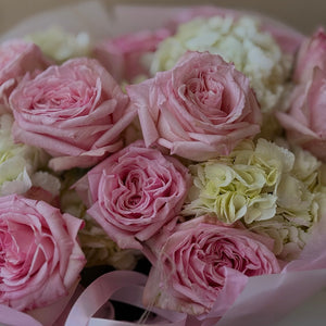 Duo Bouquet of Roses Pink Ohara&Hydrangea