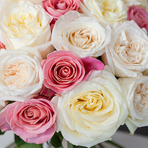 50 Roses White-Pink Mix