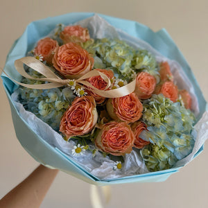 Duo Bouquet of Roses Kahala&Hydrangea
