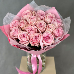 Dozen Garden Roses Pink Ohara