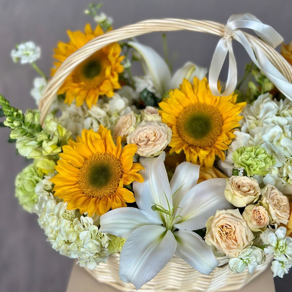 “Golden Luminance” Flower Basket