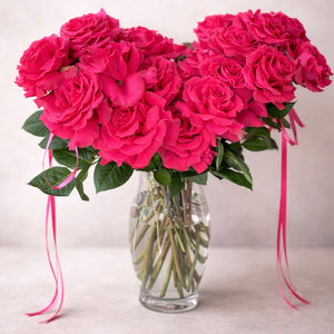 2 Dozen French Roses in a Vase
