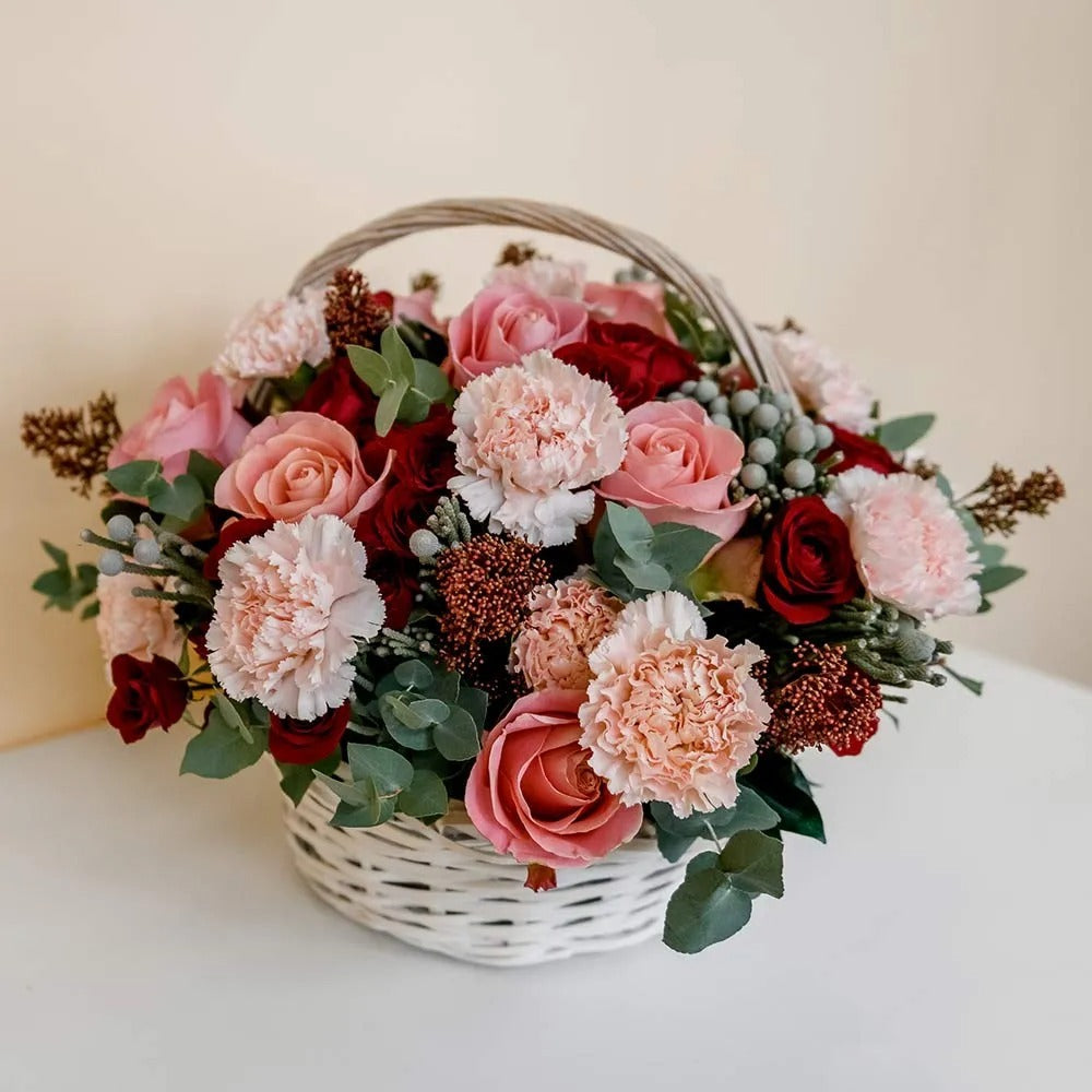 "Red Fall” Flower Basket