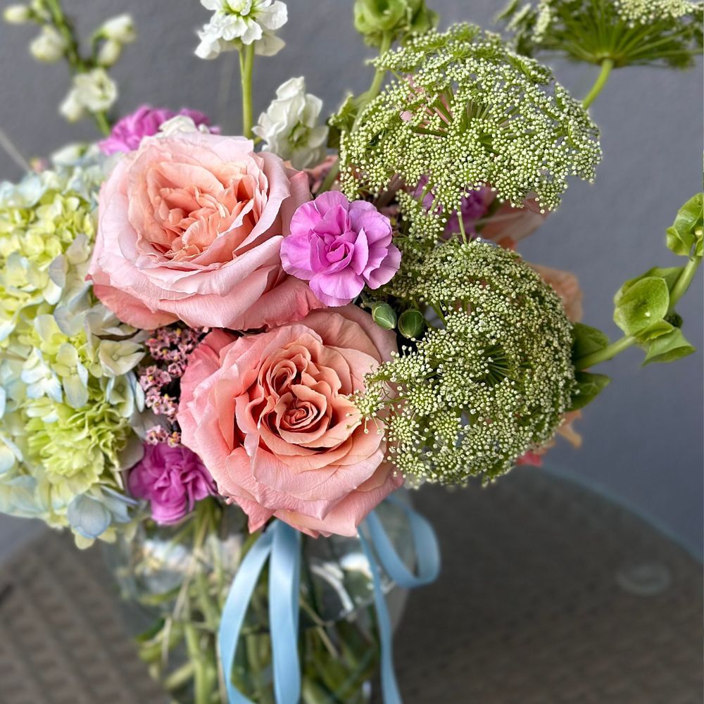 “Peachy Breeze” Flower Vase