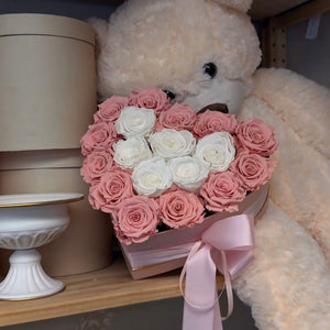 Everlasting Heart-Shaped Roses Box
