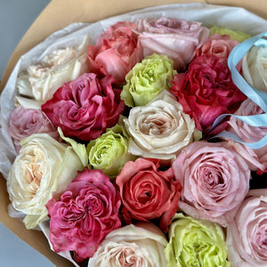 2 Dozen Garden Roses Vivid Mix