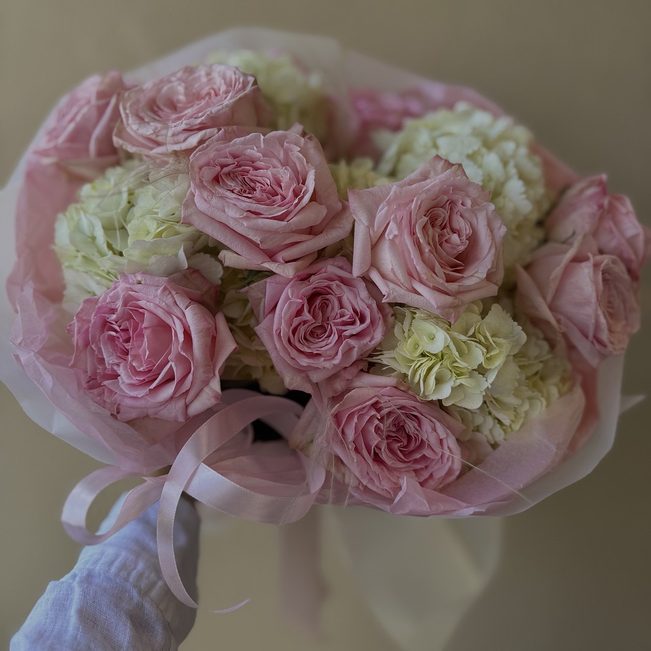 Duo Bouquet of Roses Pink Ohara&Hydrangea