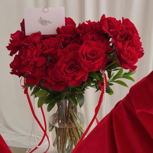 2 Dozen French Roses in a Vase
