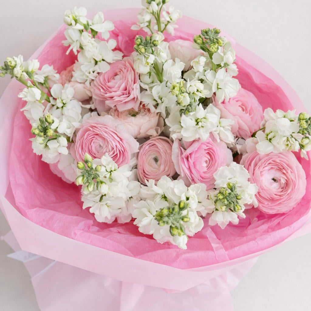 Duo Bouquet of Ranunculus&Stock